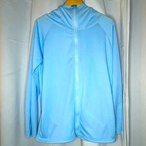 sooenfi isain Blue Women’s Athletic Jacket Lightweight Breathable w visor Size L